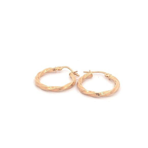 18K Yellow Gold Earrings Hoops Small 1.20 grams - Picture 11 of 13
